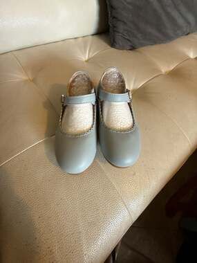 L'Amour Toddler Girls Lucille Scalloped Mary Jane Leather Flats